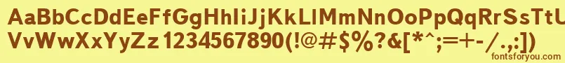 Txb75C Font – Brown Fonts on Yellow Background