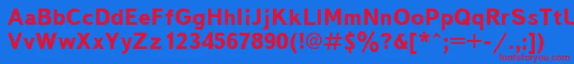 Txb75C Font – Red Fonts on Blue Background