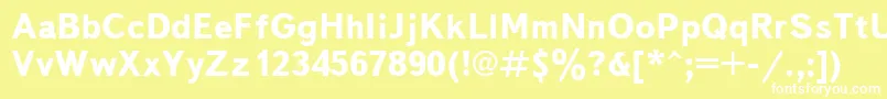 フォントTxb75C – 黄色い背景に白い文字