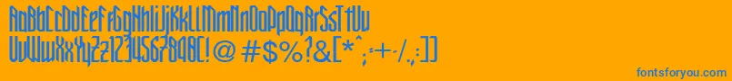 フォントNewGothicStyle – オレンジの背景に青い文字