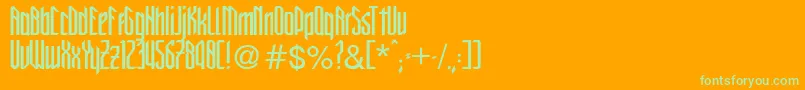 NewGothicStyle-Schriftart – Grüne Schriften auf orangefarbenem Hintergrund