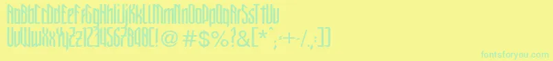 NewGothicStyle-Schriftart – Grüne Schriften auf gelbem Hintergrund