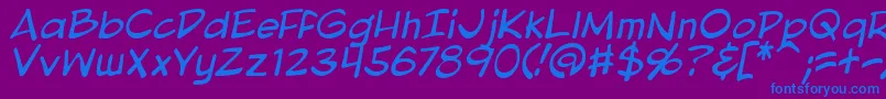 BlambotProLiteItalic Font – Blue Fonts on Purple Background