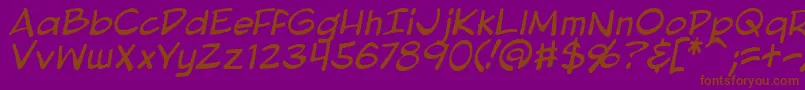 BlambotProLiteItalic Font – Brown Fonts on Purple Background