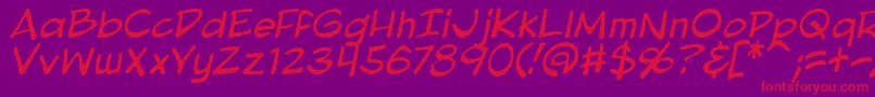 BlambotProLiteItalic Font – Red Fonts on Purple Background