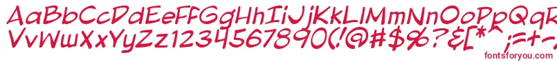 フォントBlambotProLiteItalic – 白い背景に赤い文字