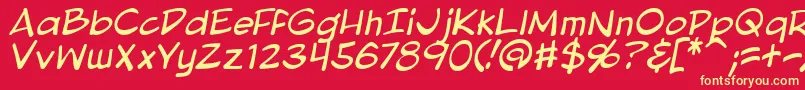 BlambotProLiteItalic Font – Yellow Fonts on Red Background