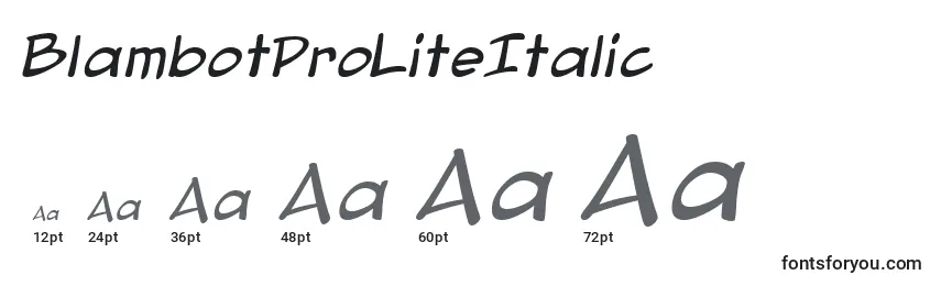 BlambotProLiteItalic Font Sizes