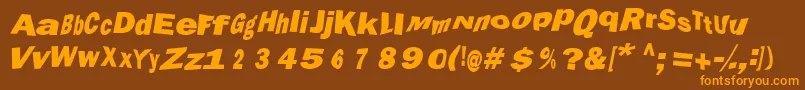 Marola-Schriftart – Orangefarbene Schriften auf braunem Hintergrund