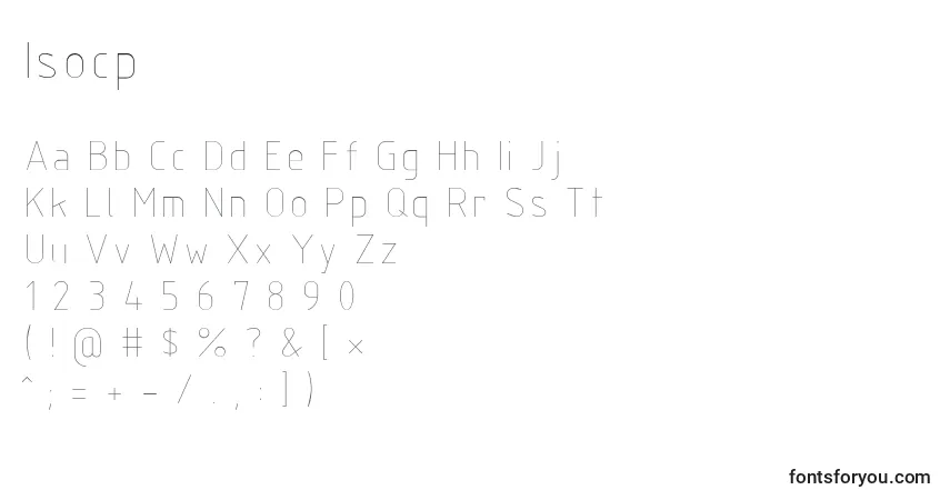 Schriftart Isocp – Alphabet, Zahlen, spezielle Symbole