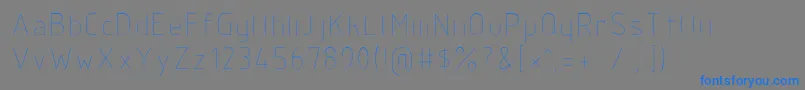 フォントIsocp – 灰色の背景に青い文字