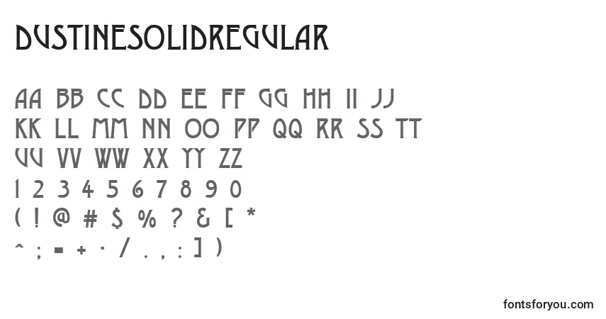 Schriftart DustinesolidRegular – Alphabet, Zahlen, spezielle Symbole