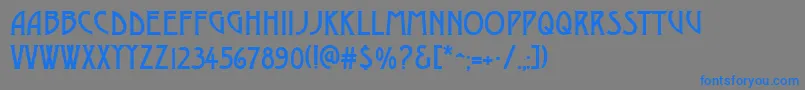 DustinesolidRegular-Schriftart – Blaue Schriften auf grauem Hintergrund