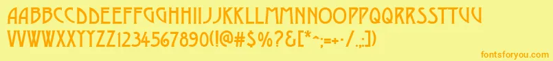 DustinesolidRegular Font – Orange Fonts on Yellow Background