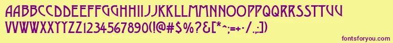 DustinesolidRegular Font – Purple Fonts on Yellow Background
