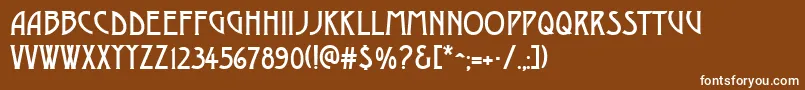 DustinesolidRegular-Schriftart – Weiße Schriften auf braunem Hintergrund