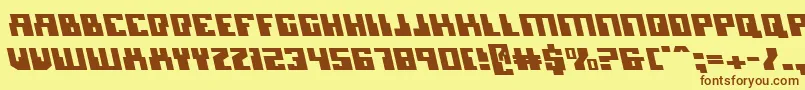 MicronianLeftalic Font – Brown Fonts on Yellow Background