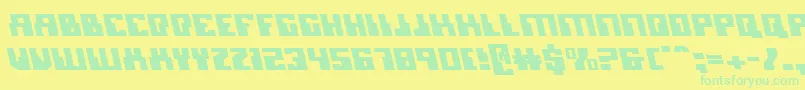 MicronianLeftalic Font – Green Fonts on Yellow Background