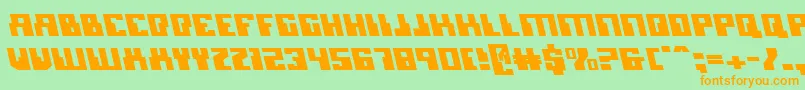 MicronianLeftalic Font – Orange Fonts on Green Background