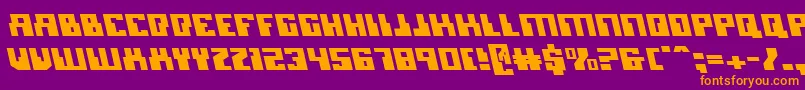 MicronianLeftalic Font – Orange Fonts on Purple Background