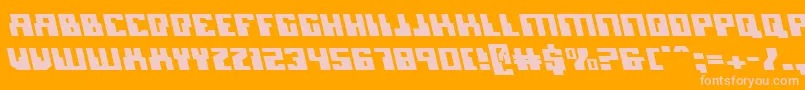 MicronianLeftalic Font – Pink Fonts on Orange Background