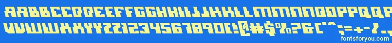 MicronianLeftalic Font – Yellow Fonts on Blue Background