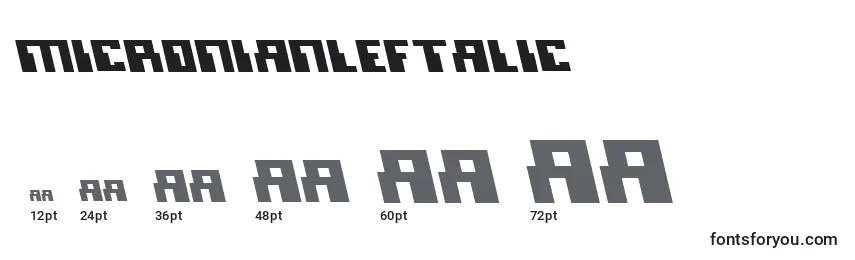 Размеры шрифта MicronianLeftalic