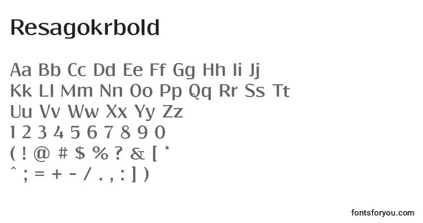Czcionka Resagokrbold (41915) – alfabet, cyfry, specjalne znaki