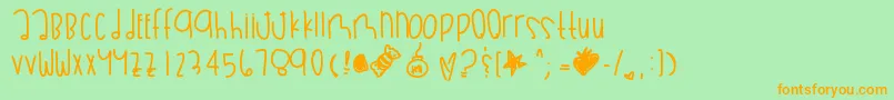 Bananasinpajamas Font – Orange Fonts on Green Background