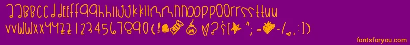 Bananasinpajamas Font – Orange Fonts on Purple Background