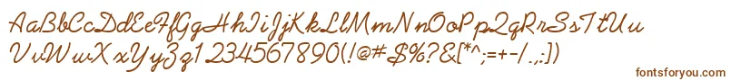 AbrazoscriptsskRegular Font – Brown Fonts on White Background