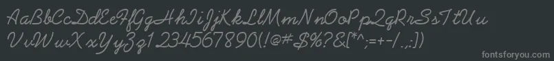 Шрифт AbrazoscriptsskRegular – серые шрифты на чёрном фоне