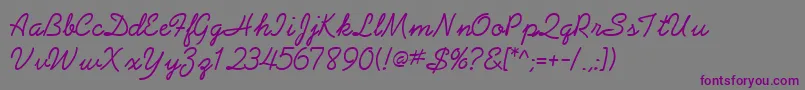 AbrazoscriptsskRegular Font – Purple Fonts on Gray Background