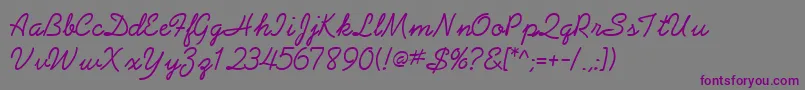 Шрифт AbrazoscriptsskRegular – фиолетовые шрифты на сером фоне