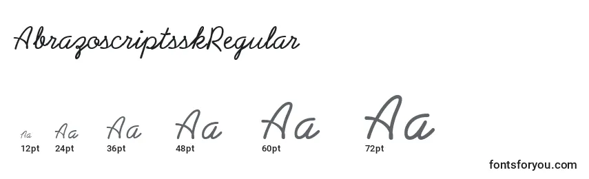 Размеры шрифта AbrazoscriptsskRegular