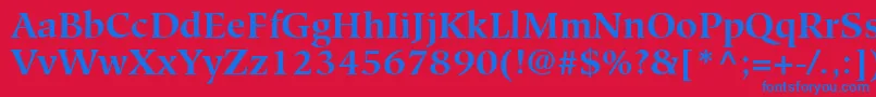 GlossarySsiBold-fontti – siniset fontit punaisella taustalla