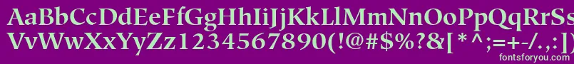 GlossarySsiBold Font – Green Fonts on Purple Background
