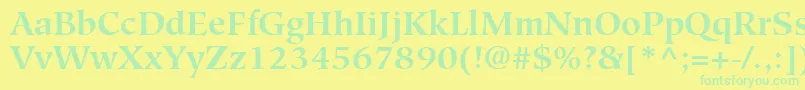 GlossarySsiBold Font – Green Fonts on Yellow Background
