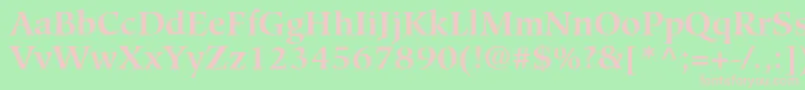 GlossarySsiBold-Schriftart – Rosa Schriften auf grünem Hintergrund