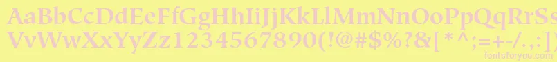 GlossarySsiBold Font – Pink Fonts on Yellow Background