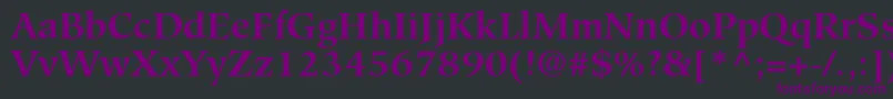 GlossarySsiBold-Schriftart – Violette Schriften auf schwarzem Hintergrund