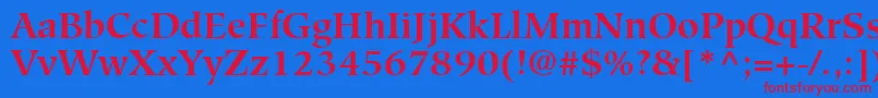 GlossarySsiBold Font – Red Fonts on Blue Background