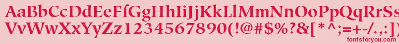 Czcionka GlossarySsiBold – czerwone czcionki na różowym tle