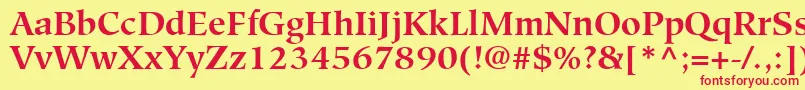 GlossarySsiBold-Schriftart – Rote Schriften auf gelbem Hintergrund