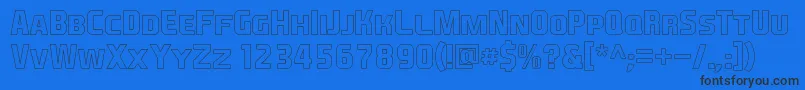 フォントEaSportsCoversSc1.5Outline – 黒い文字の青い背景