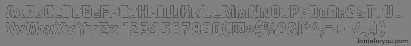 フォントEaSportsCoversSc1.5Outline – 黒い文字の灰色の背景