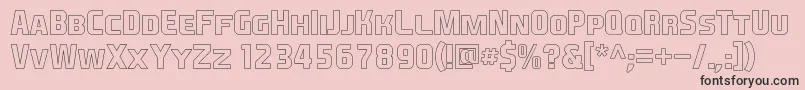 フォントEaSportsCoversSc1.5Outline – ピンクの背景に黒い文字