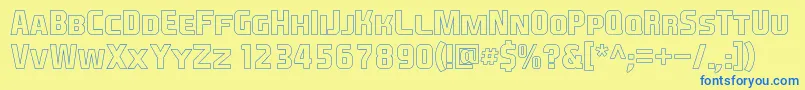 EaSportsCoversSc1.5Outlineフォントについての詳細 フォントEaSportsCoversSc1.5Outline – 青い文字が黄色の背景にあります。
