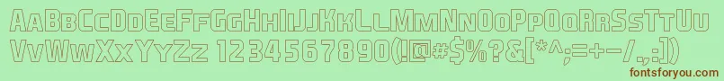 Fonte EaSportsCoversSc1.5Outline – fontes marrons em um fundo verde