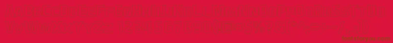 Saiba mais sobre a fonte EaSportsCoversSc1.5Outline Fonte EaSportsCoversSc1.5Outline – fontes marrons em um fundo vermelho